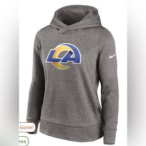 LA Rams Nike Women's Lightweight Performance Hooded Top, Heather Charcoal